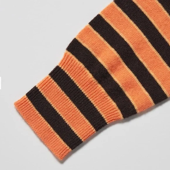 NWT Marni Uniqlo 100% Cashmere Striped Turtleneck Sweater Sz M - Picture 4 of 14